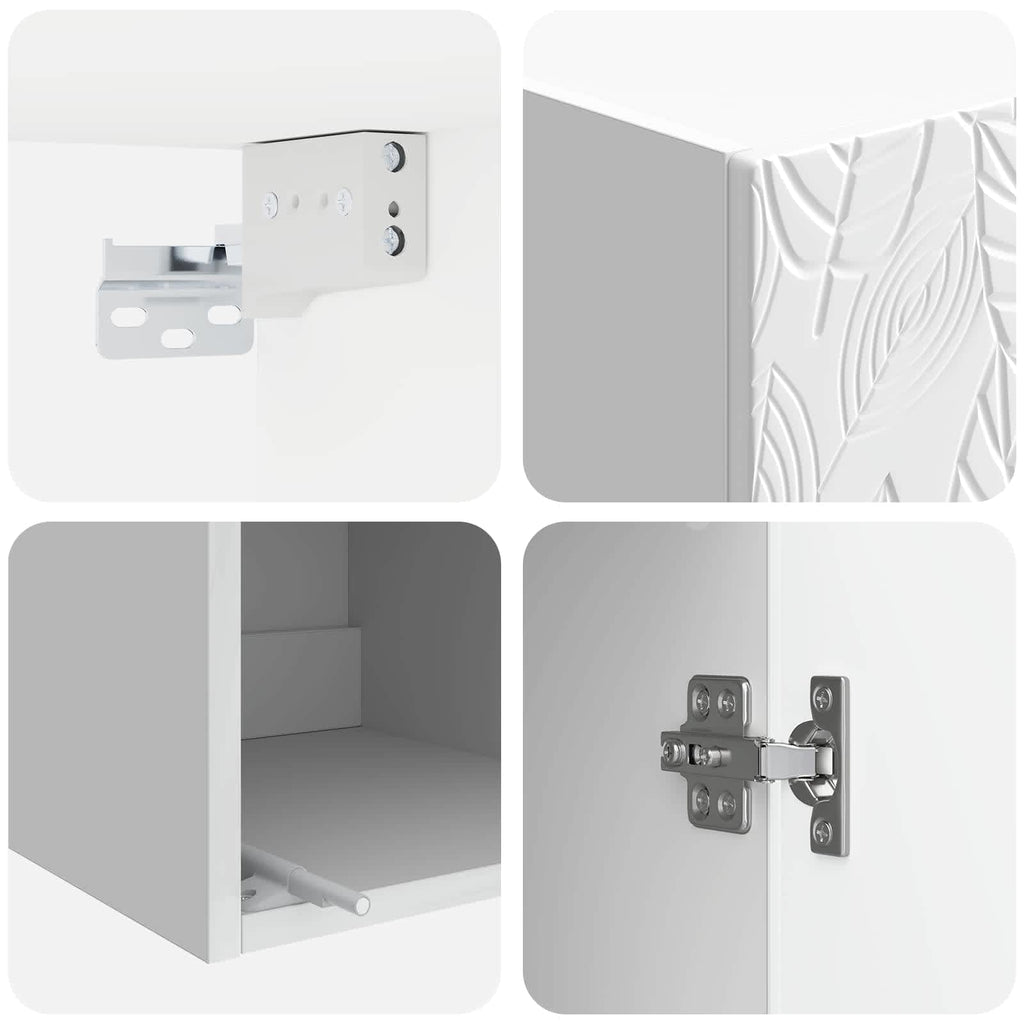 Wandschrank Hochglanz Weiß 33 x 34,5 x 90 cm Holzwerkstoff