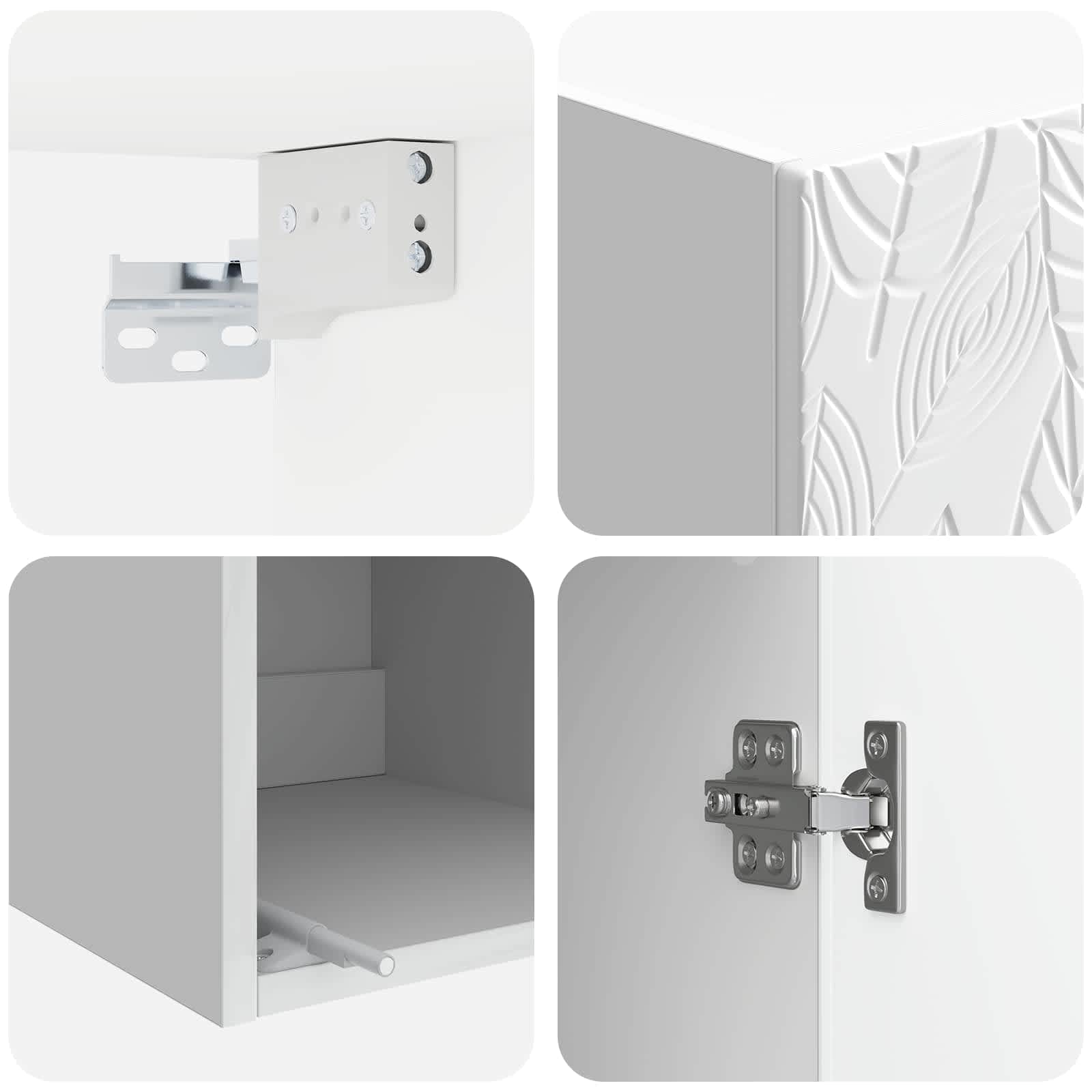 Wandschrank Hochglanz Weiß 33 x 34,5 x 90 cm Holzwerkstoff
