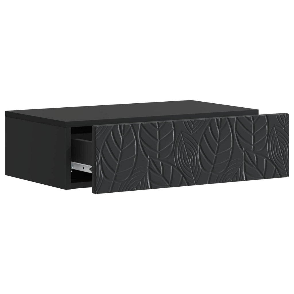 Wandmontierter Beistelltisch Schwarz 59 x 34,5 x 17 cm