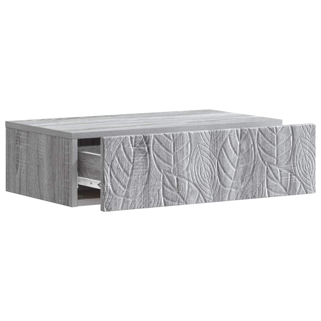 Wandmontierter Beistelltisch Grau Sonoma 59 x 34,5 x 17 cm