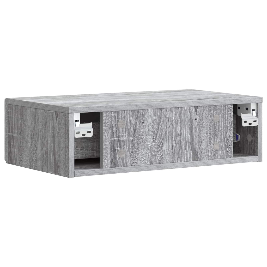 Wandmontierter Beistelltisch Grau Sonoma 87,5 x 34,5 x 17 cm