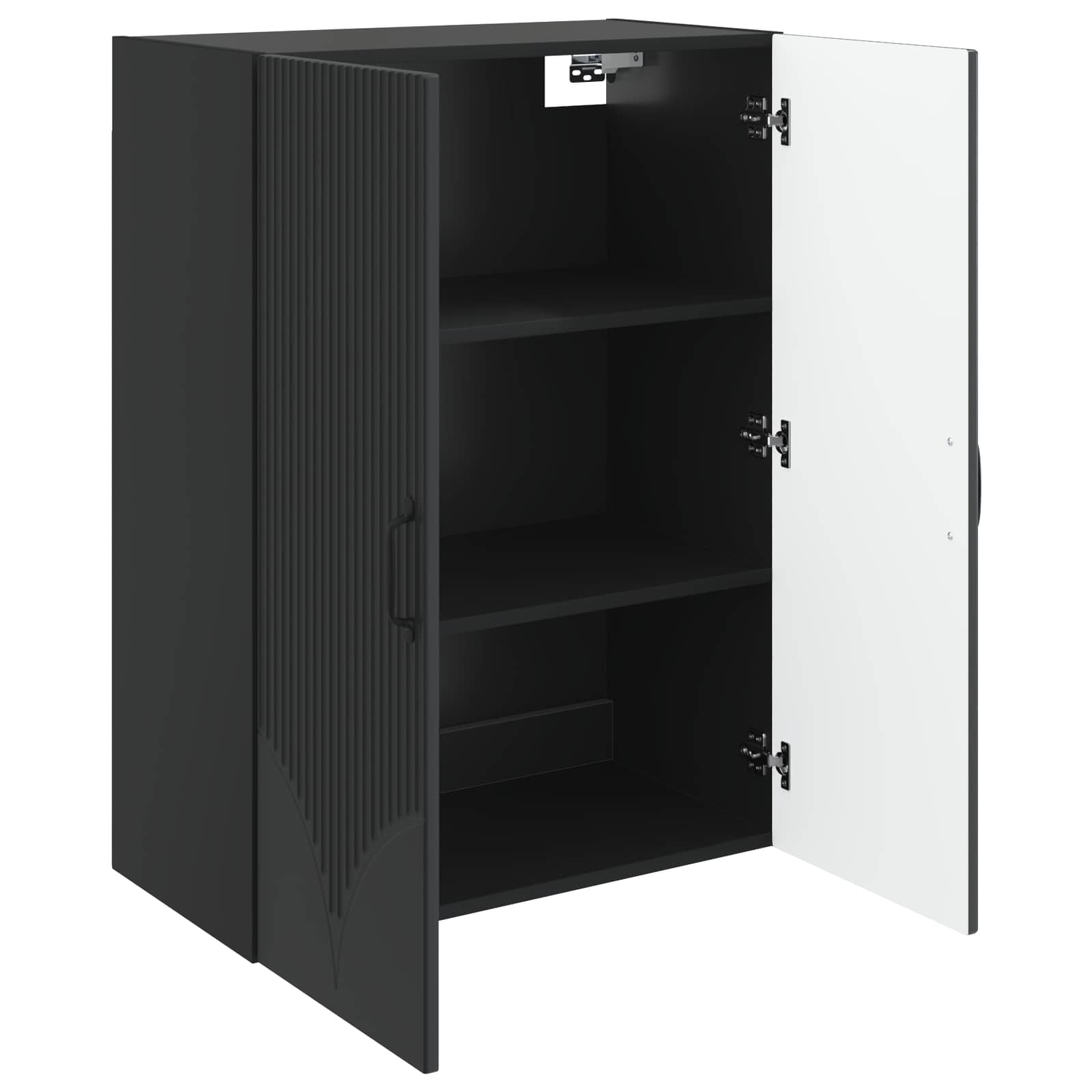 Wandschrank Schwarz 66 x 34,5 x 90 cm Holzwerkstoff