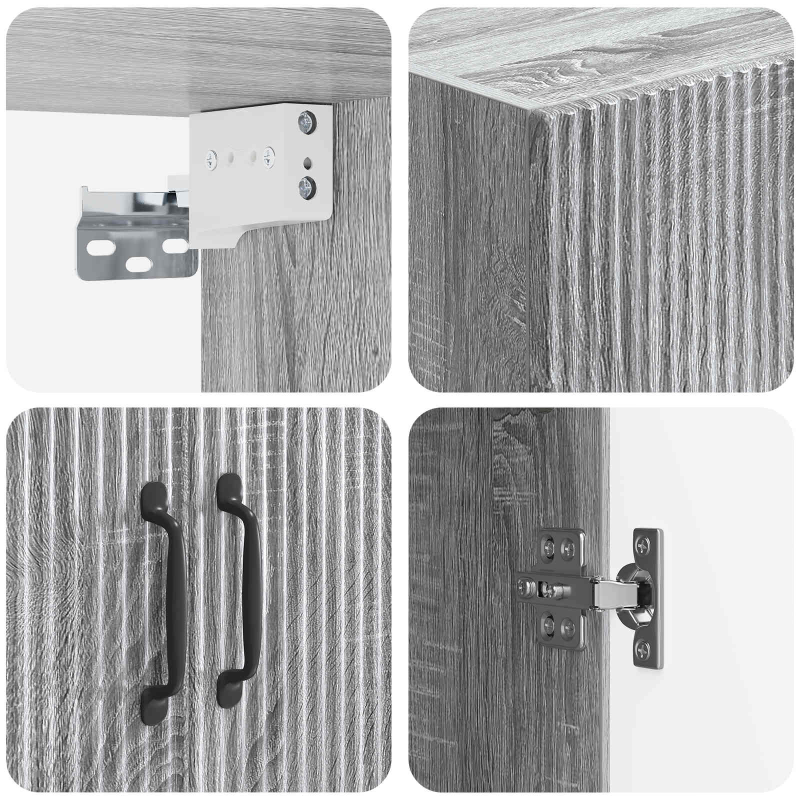 Wandschrank Grau Sonoma 66 x 34,5 x 90 cm Holzwerkstoff