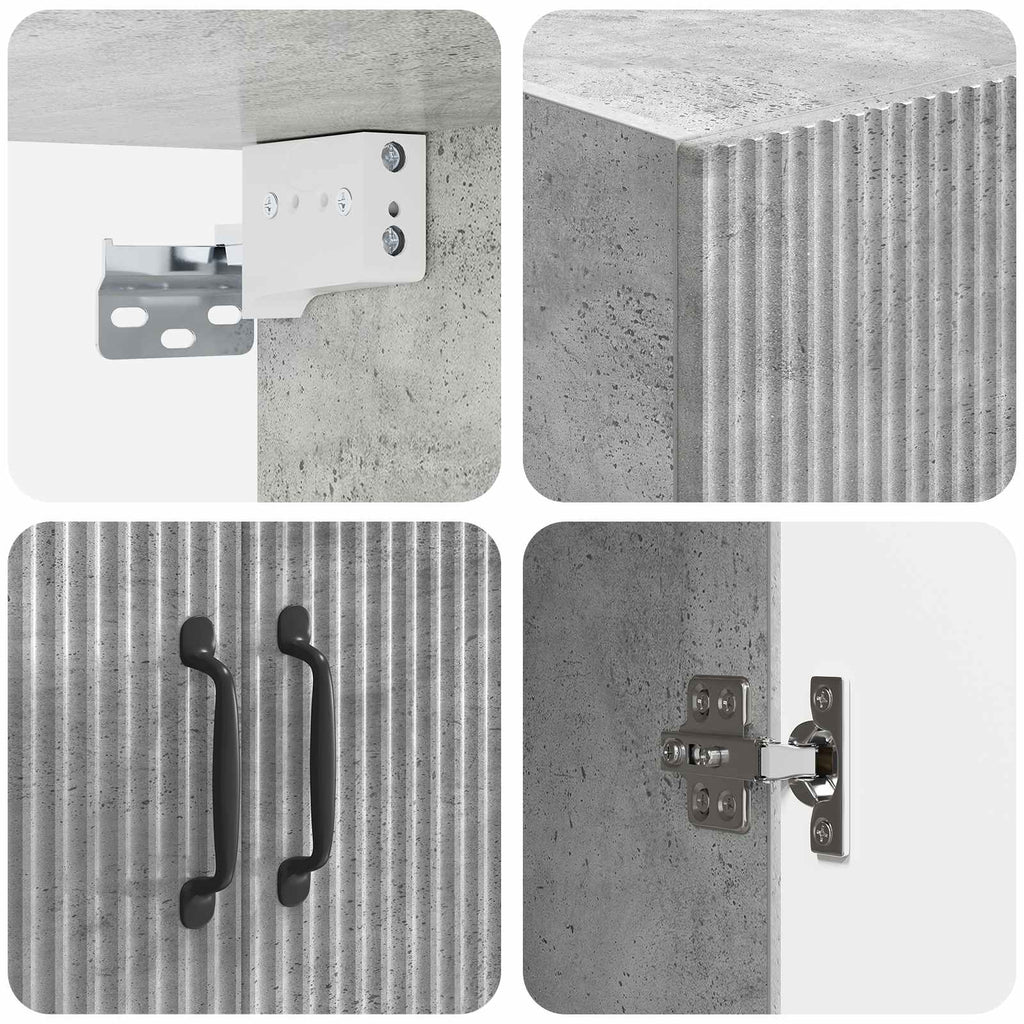 Wandschrank Betongrau 59 x 31 x 60 cm Holzwerkstoff