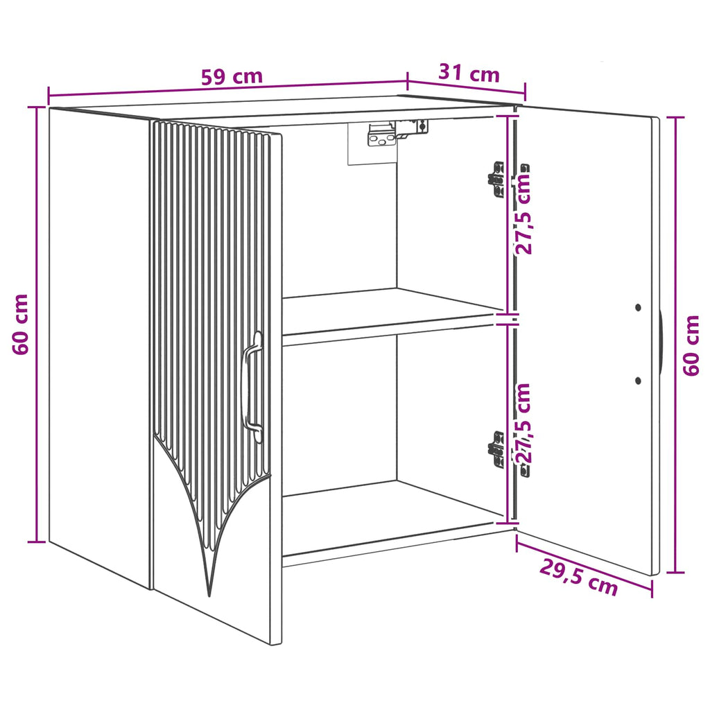 Wandschrank Altholz 59 x 31 x 60 cm Holzwerkstoff