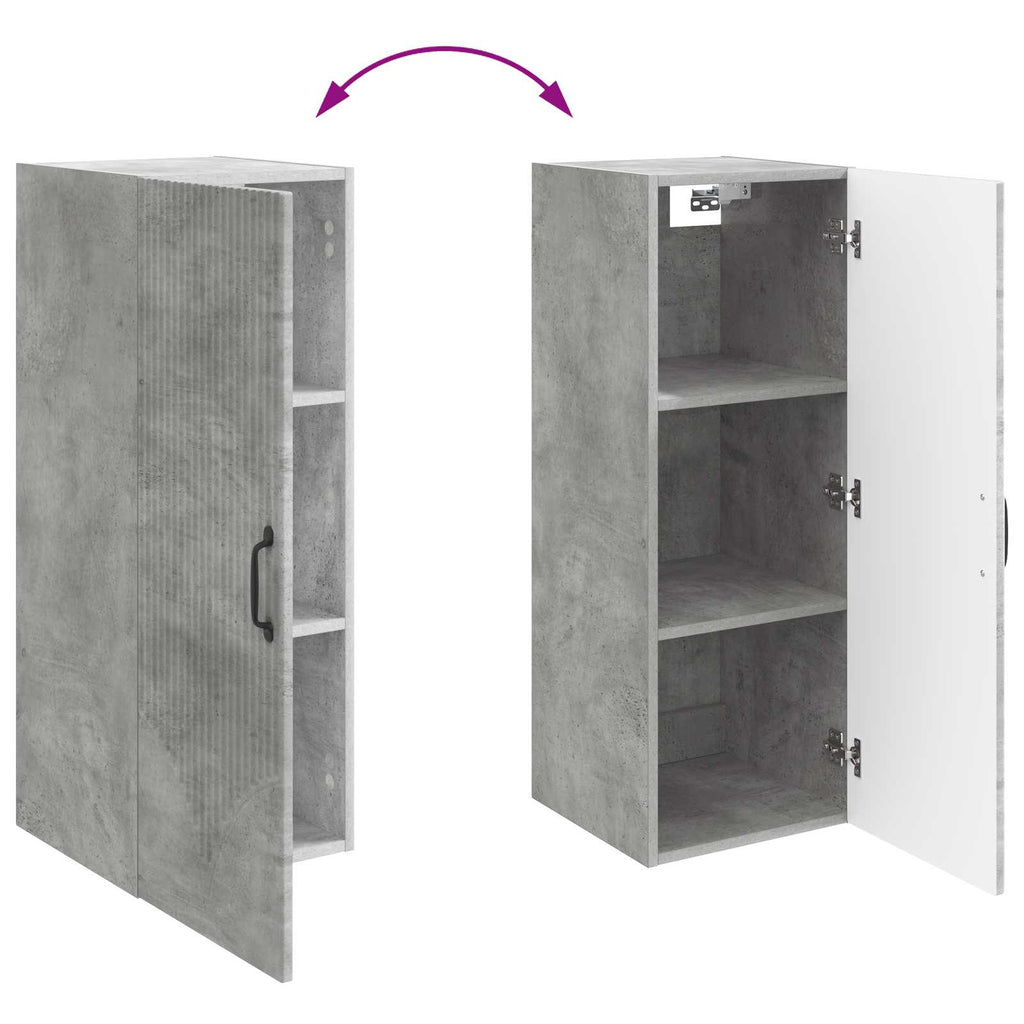 Wandschrank Betongrau 33 x 34,5 x 90 cm Holzwerkstoff