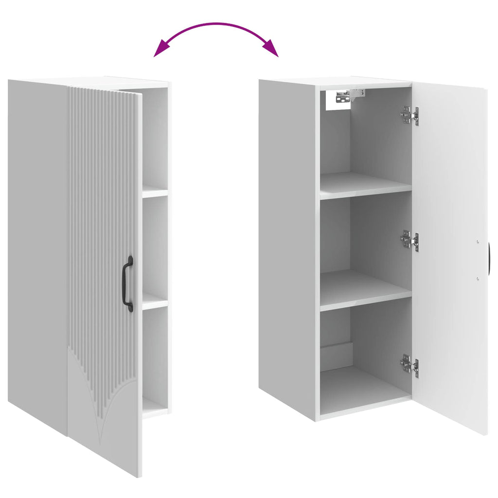 Wandschrank Hochglanz Weiß 33 x 34,5 x 90 cm Holzwerkstoff