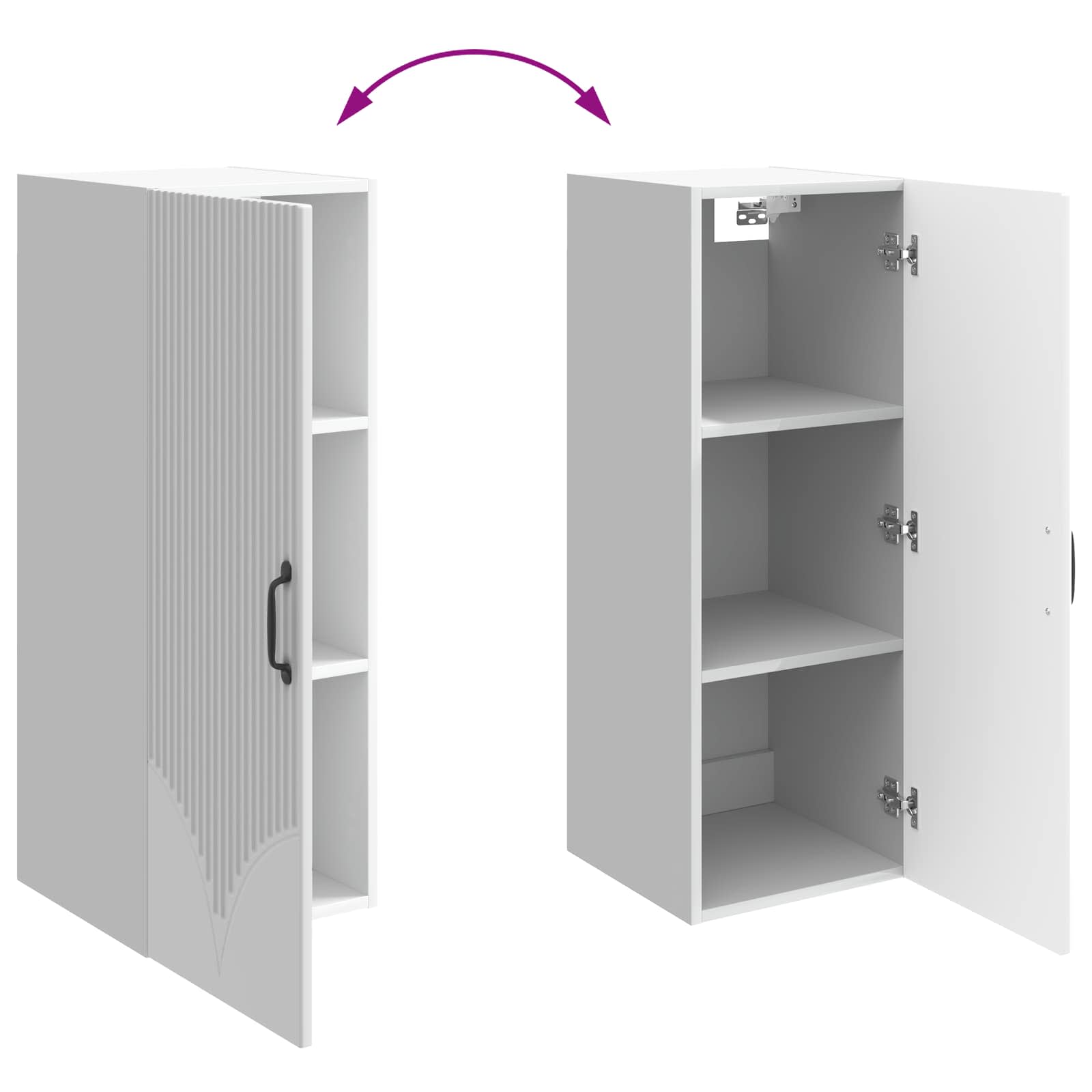 Wandschrank Hochglanz Weiß 33 x 34,5 x 90 cm Holzwerkstoff