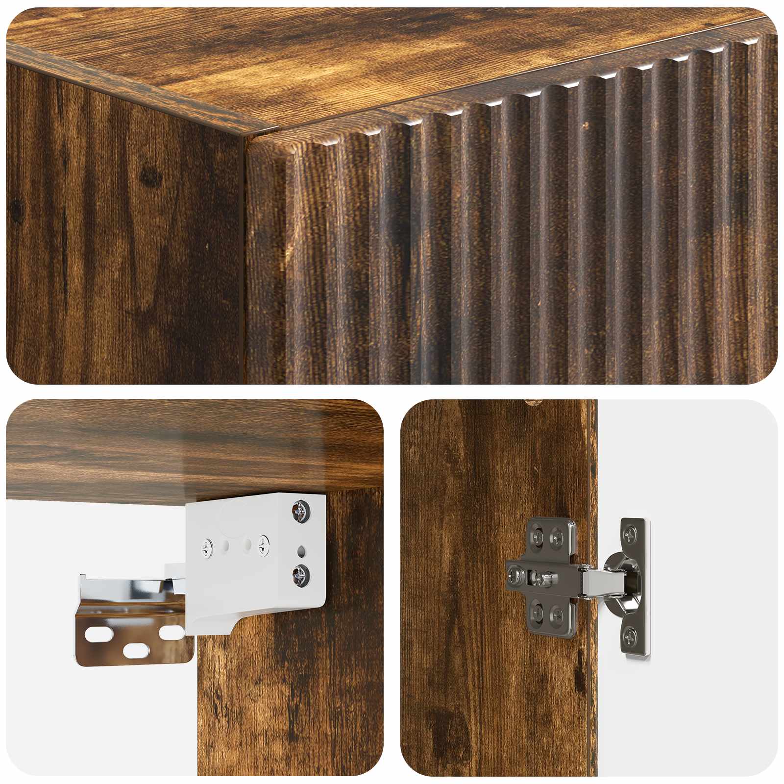 Wandschrank Geräucherte Eiche 33 x 34,5 x 90 cm Holzwerkstoff