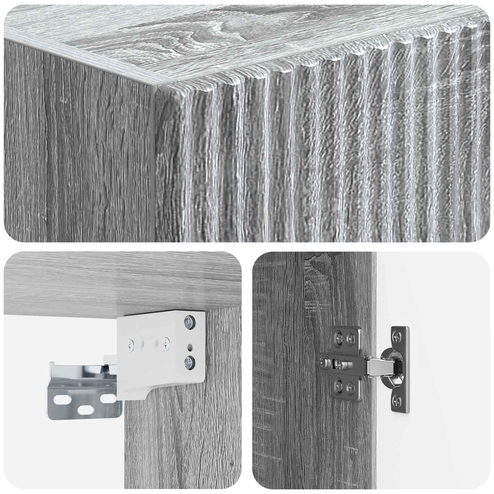 Wandschrank Grau Sonoma 33 x 34,5 x 90 cm Holzwerkstoff
