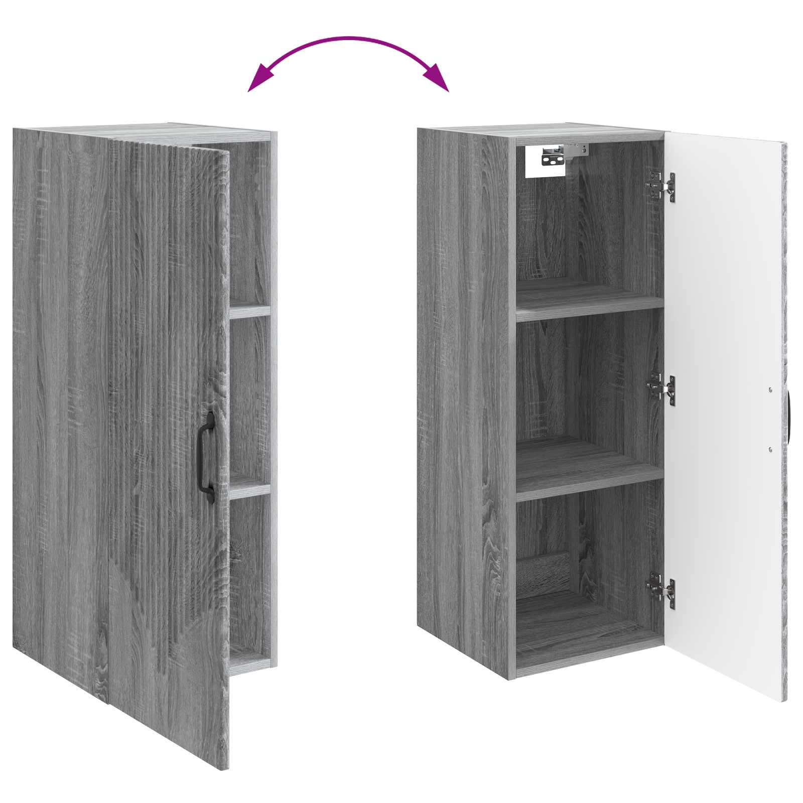 Wandschrank Grau Sonoma 33 x 34,5 x 90 cm Holzwerkstoff