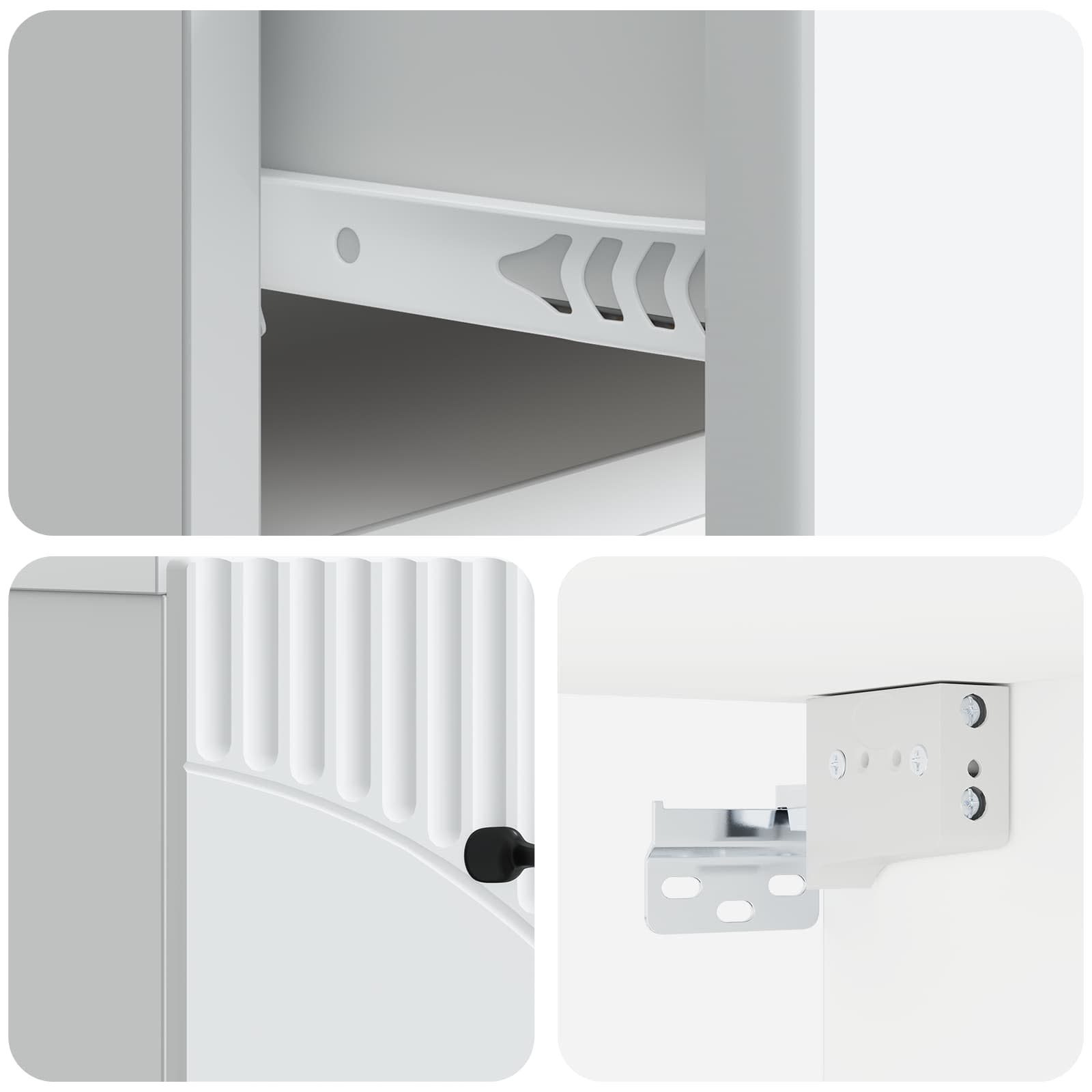 Wandmontierter Nachttisch 2 pcs Weiß 34,5 x 33 x 20 cm