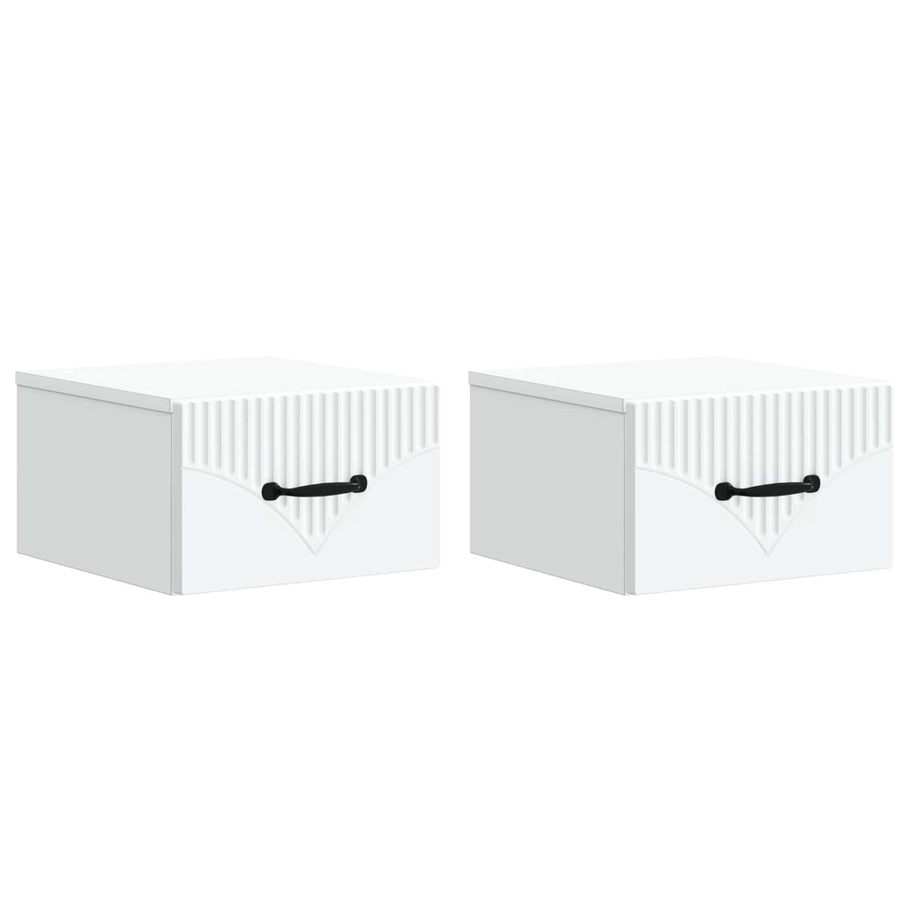 Wandmontierter Nachttisch 2 pcs Weiß 34,5 x 33 x 20 cm