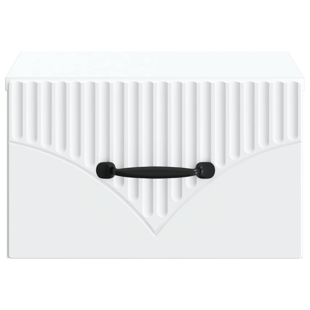 Wandmontierter Nachttisch 2 pcs Weiß 34,5 x 33 x 20 cm