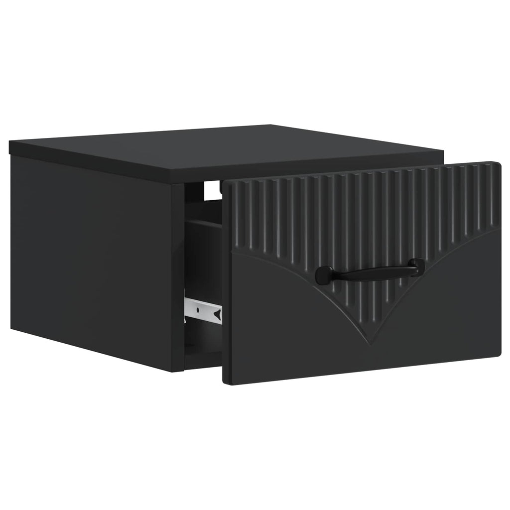 Wandmontierter Nachttisch Schwarz 34,5 x 33 x 20 cm