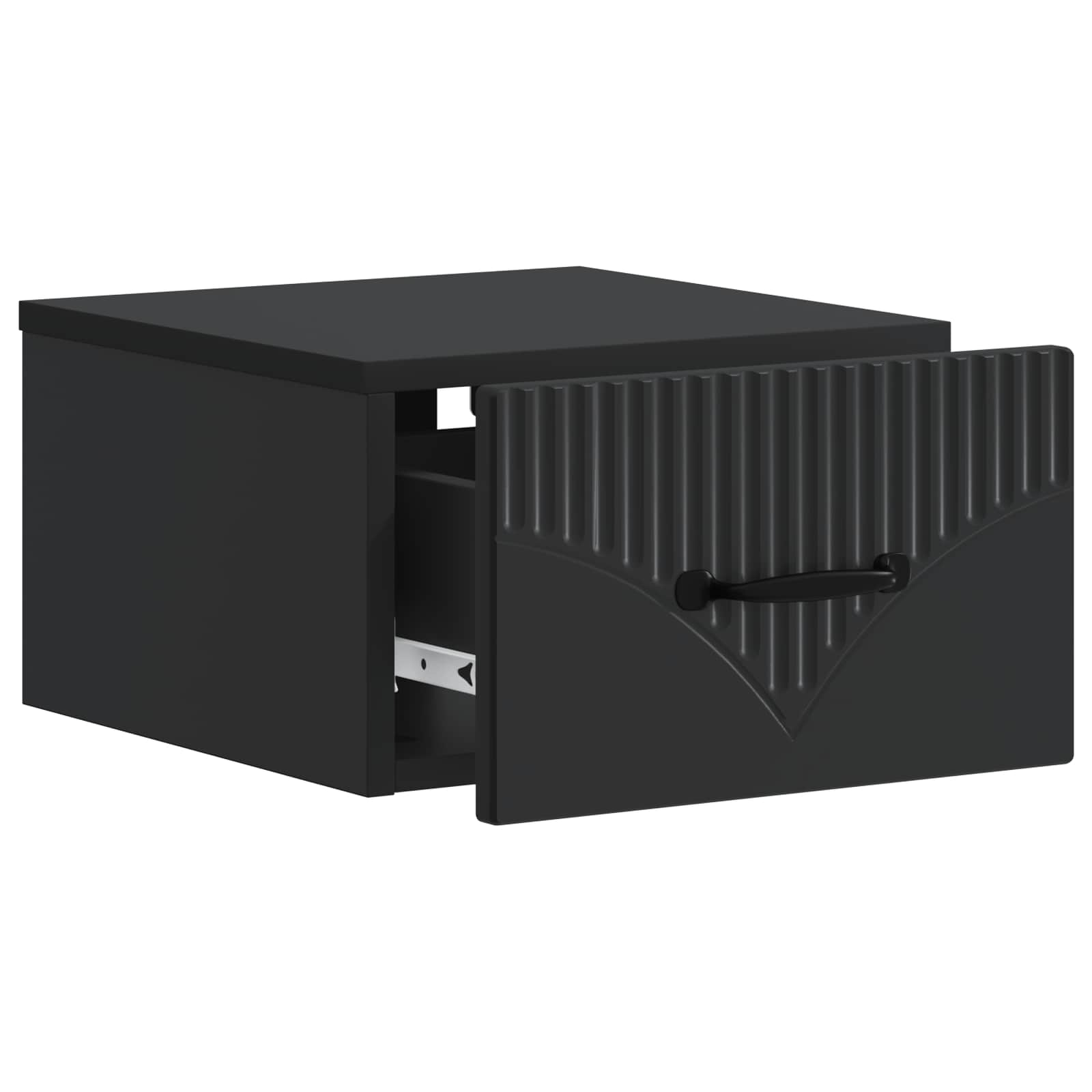 Wandmontierter Nachttisch Schwarz 34,5 x 33 x 20 cm