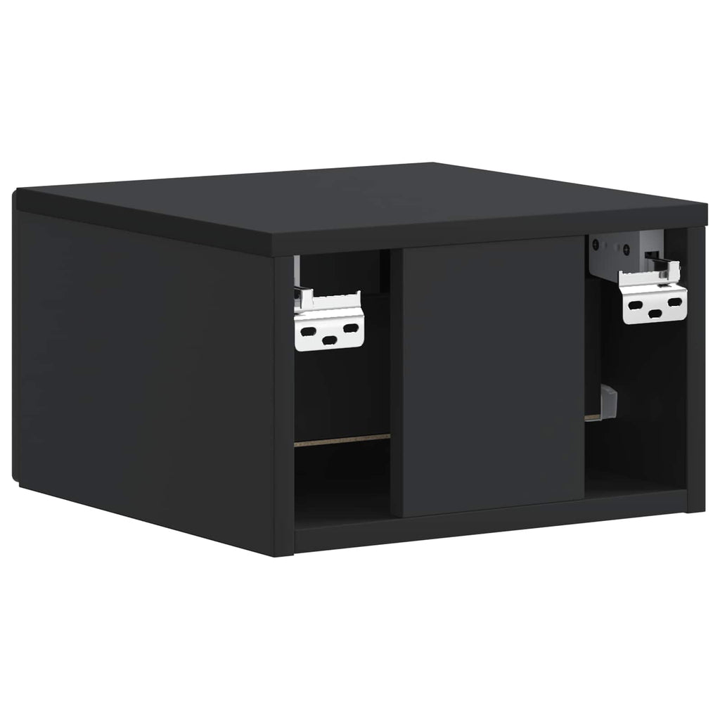 Wandmontierter Nachttisch Schwarz 34,5 x 33 x 20 cm