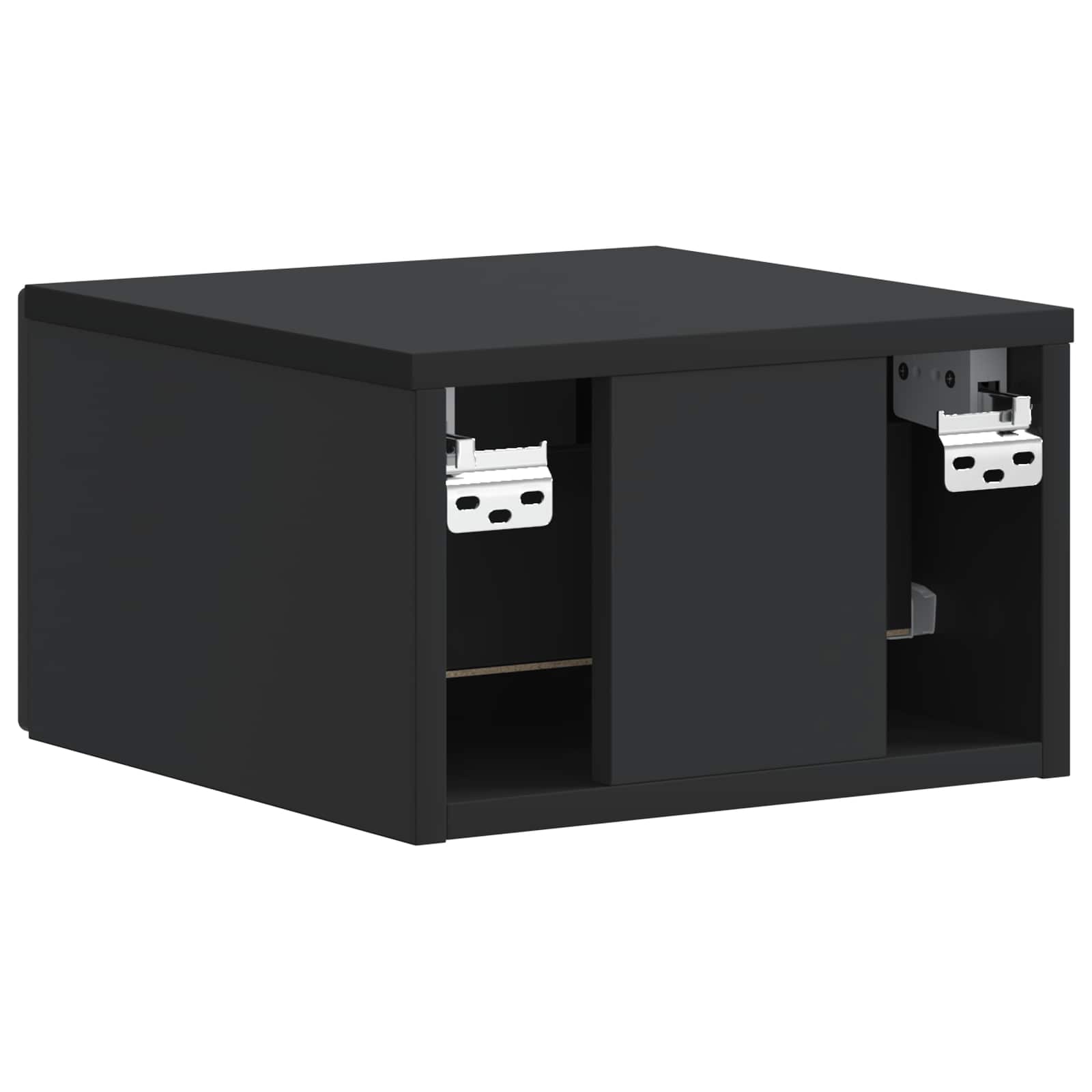 Wandmontierter Nachttisch Schwarz 34,5 x 33 x 20 cm