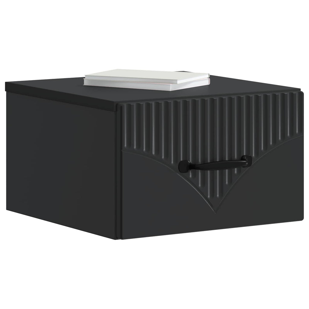 Wandmontierter Nachttisch Schwarz 34,5 x 33 x 20 cm