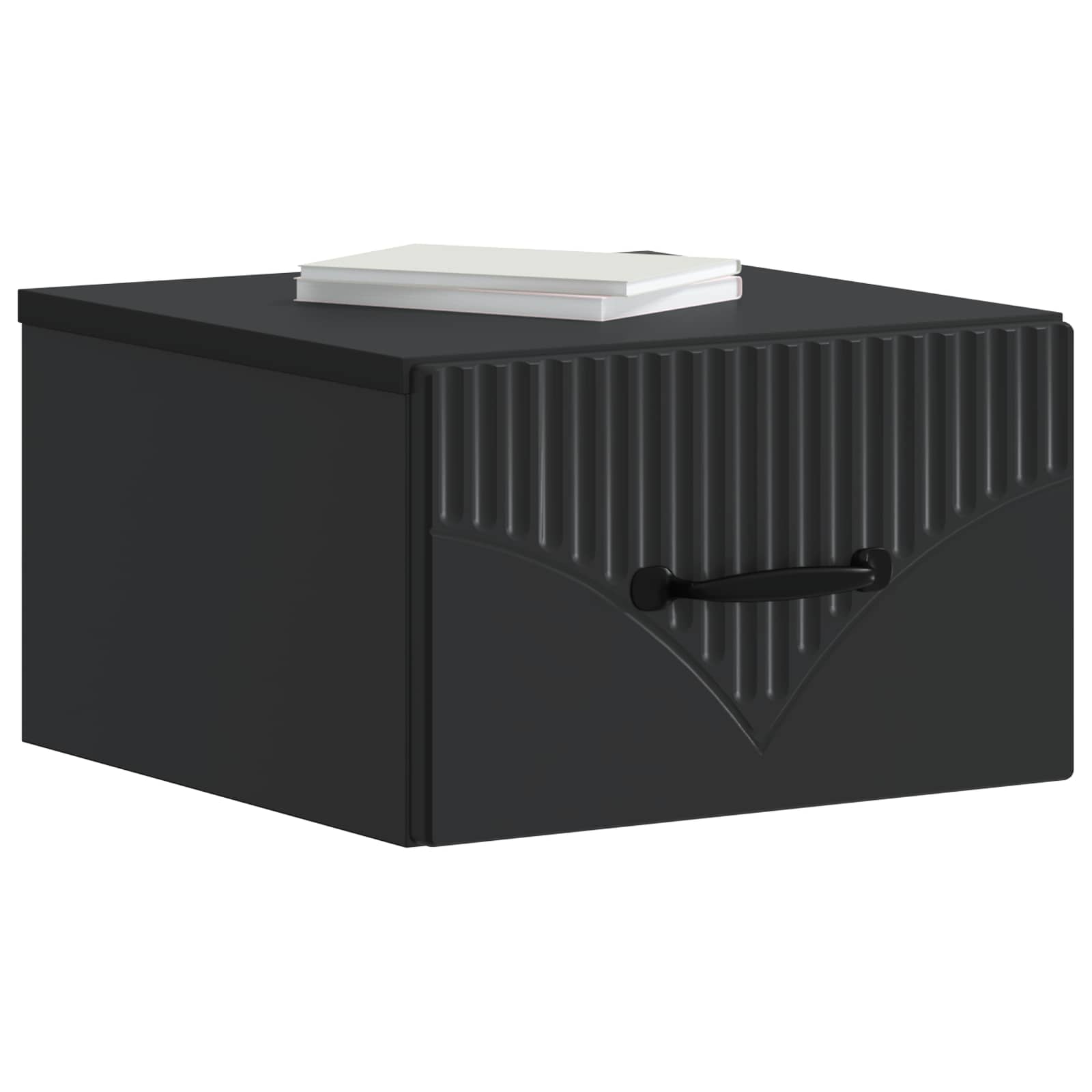 Wandmontierter Nachttisch Schwarz 34,5 x 33 x 20 cm