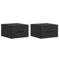 Wandmontierter Nachttisch 2 pcs Schwarz 34,5 x 33 x 20 cm