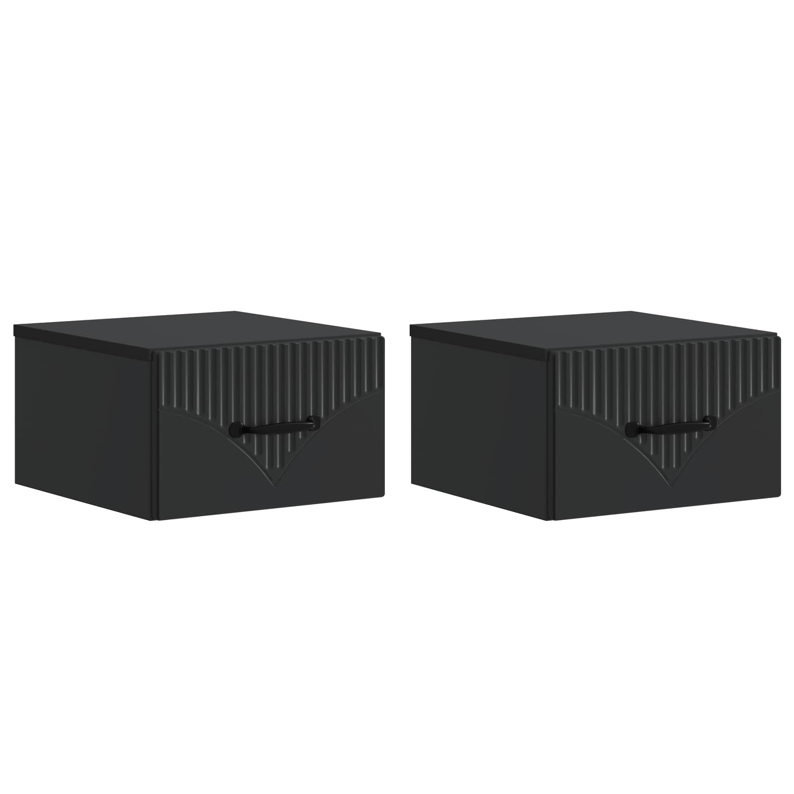 Wandmontierter Nachttisch 2 pcs Schwarz 34,5 x 33 x 20 cm
