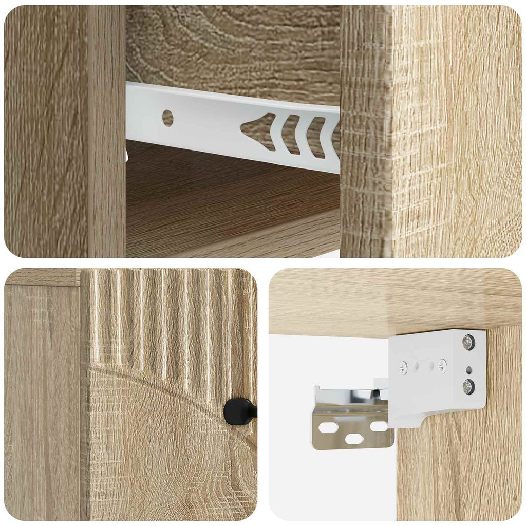 Wandmontierter Nachttisch 2 pcs Sonoma-Eiche 34,5 x 33 x 20 cm