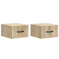 Wandmontierter Nachttisch 2 pcs Sonoma-Eiche 34,5 x 33 x 20 cm