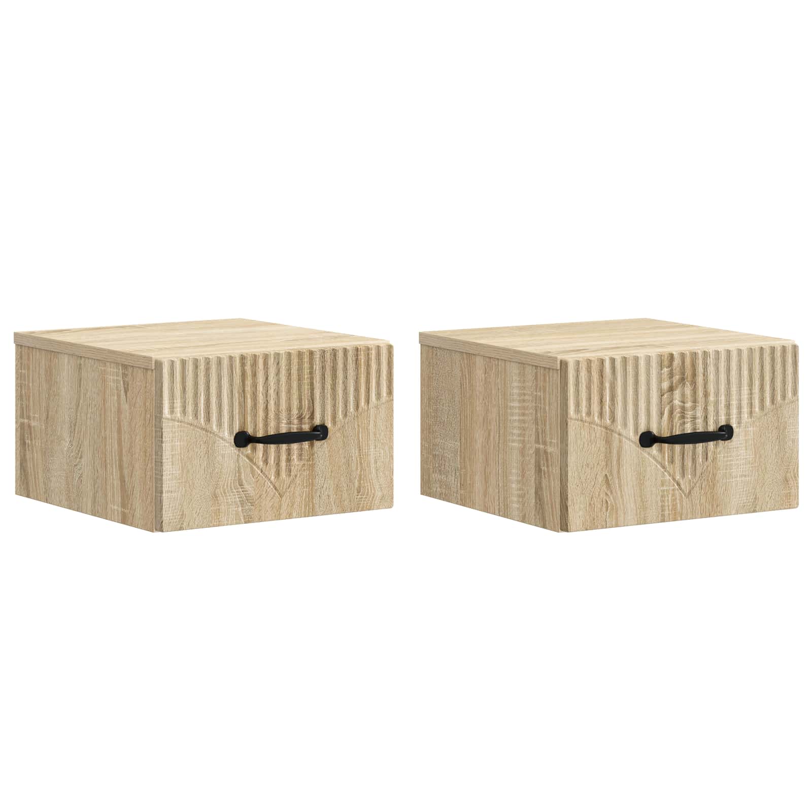 Wandmontierter Nachttisch 2 pcs Sonoma-Eiche 34,5 x 33 x 20 cm