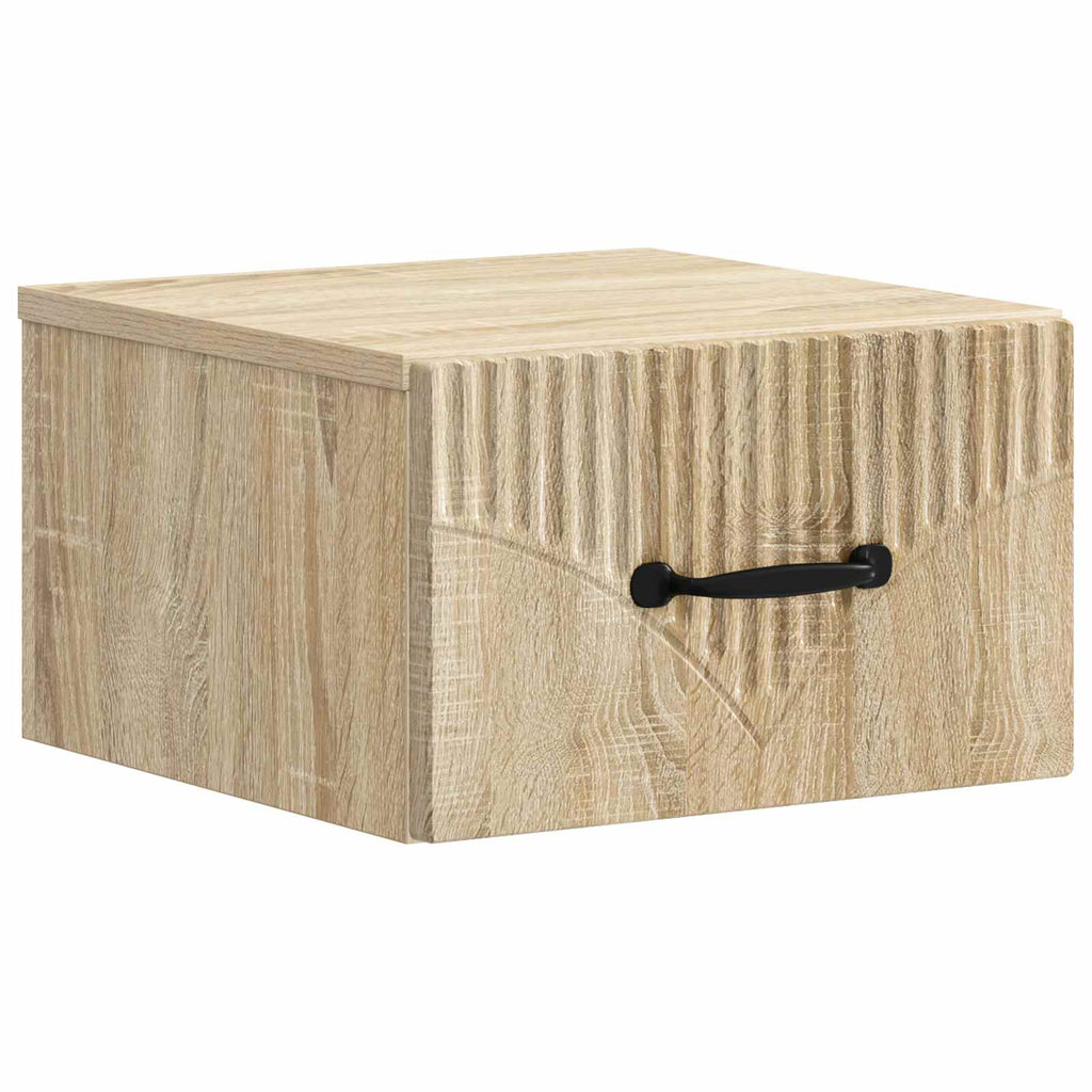 Wandmontierter Nachttisch 2 pcs Sonoma-Eiche 34,5 x 33 x 20 cm