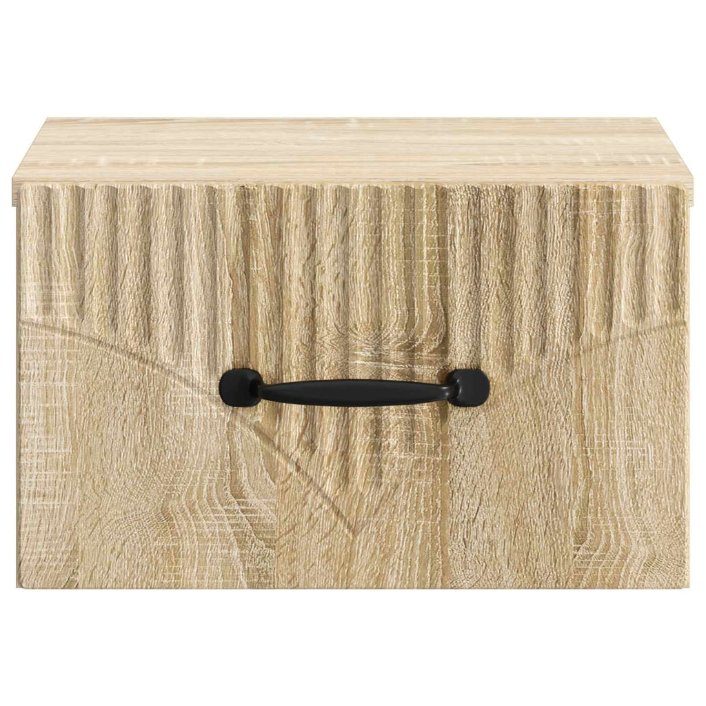 Wandmontierter Nachttisch 2 pcs Sonoma-Eiche 34,5 x 33 x 20 cm