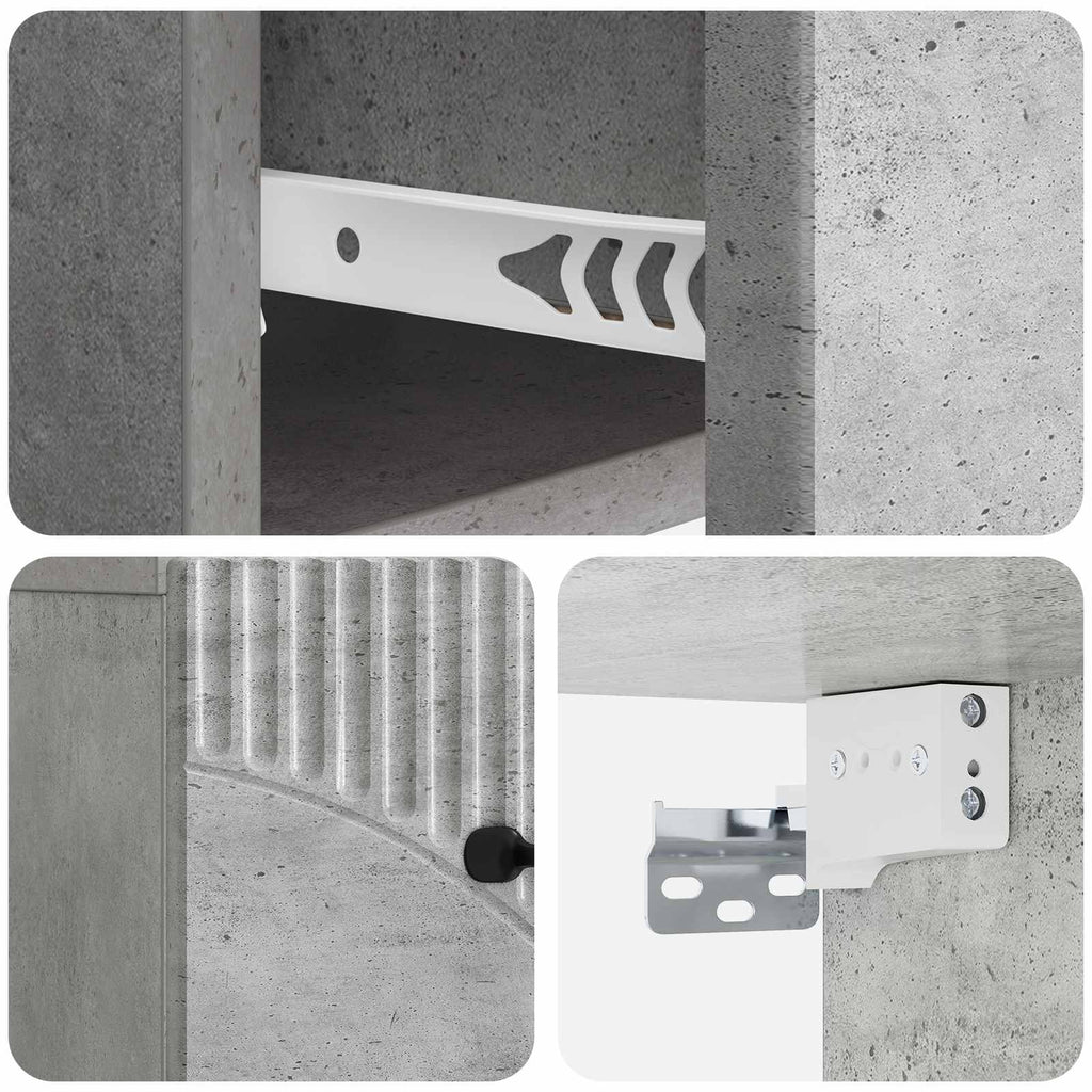 Wandmontierter Nachttisch Betongrau 34,5 x 33 x 20 cm