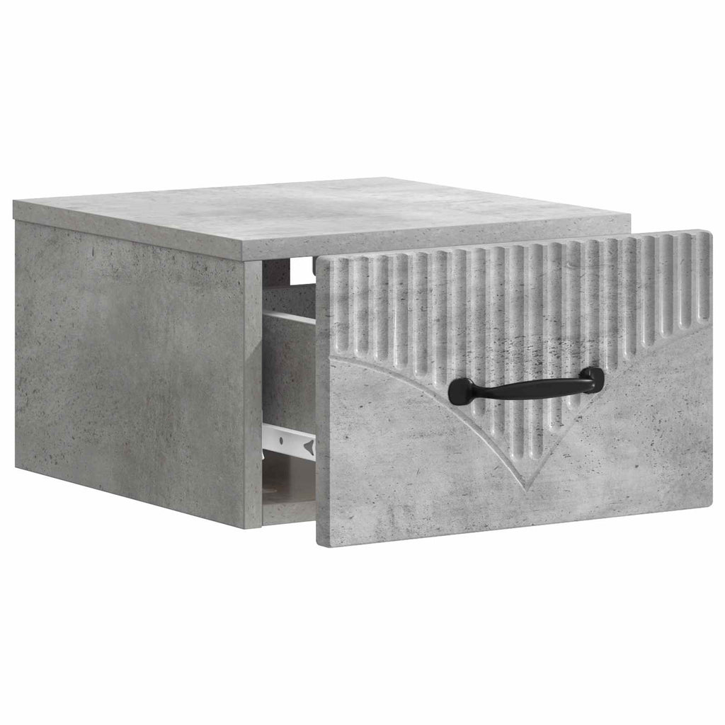 Wandmontierter Nachttisch Betongrau 34,5 x 33 x 20 cm
