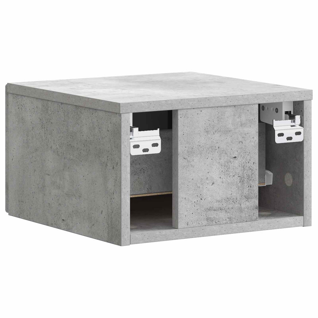 Wandmontierter Nachttisch Betongrau 34,5 x 33 x 20 cm