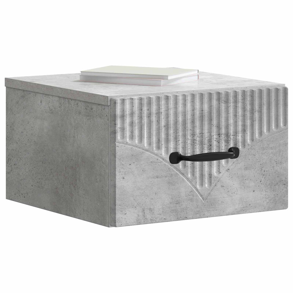 Wandmontierter Nachttisch Betongrau 34,5 x 33 x 20 cm