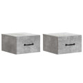Wandmontierter Nachttisch 2 pcs Betongrau 34,5 x 33 x 20 cm