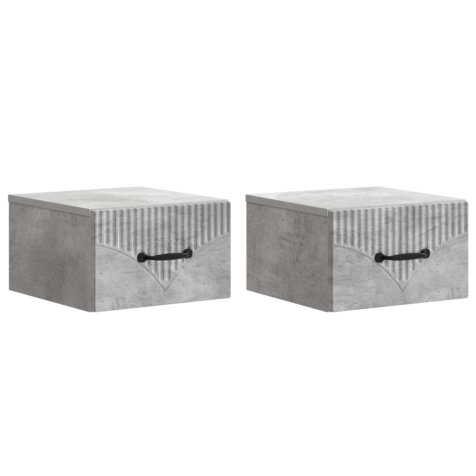 Wandmontierter Nachttisch 2 pcs Betongrau 34,5 x 33 x 20 cm