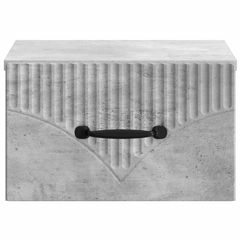 Wandmontierter Nachttisch 2 pcs Betongrau 34,5 x 33 x 20 cm