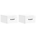 Wandmontierter Nachttisch 2 pcs Hochglanz Weiß Holzwerkstoff
