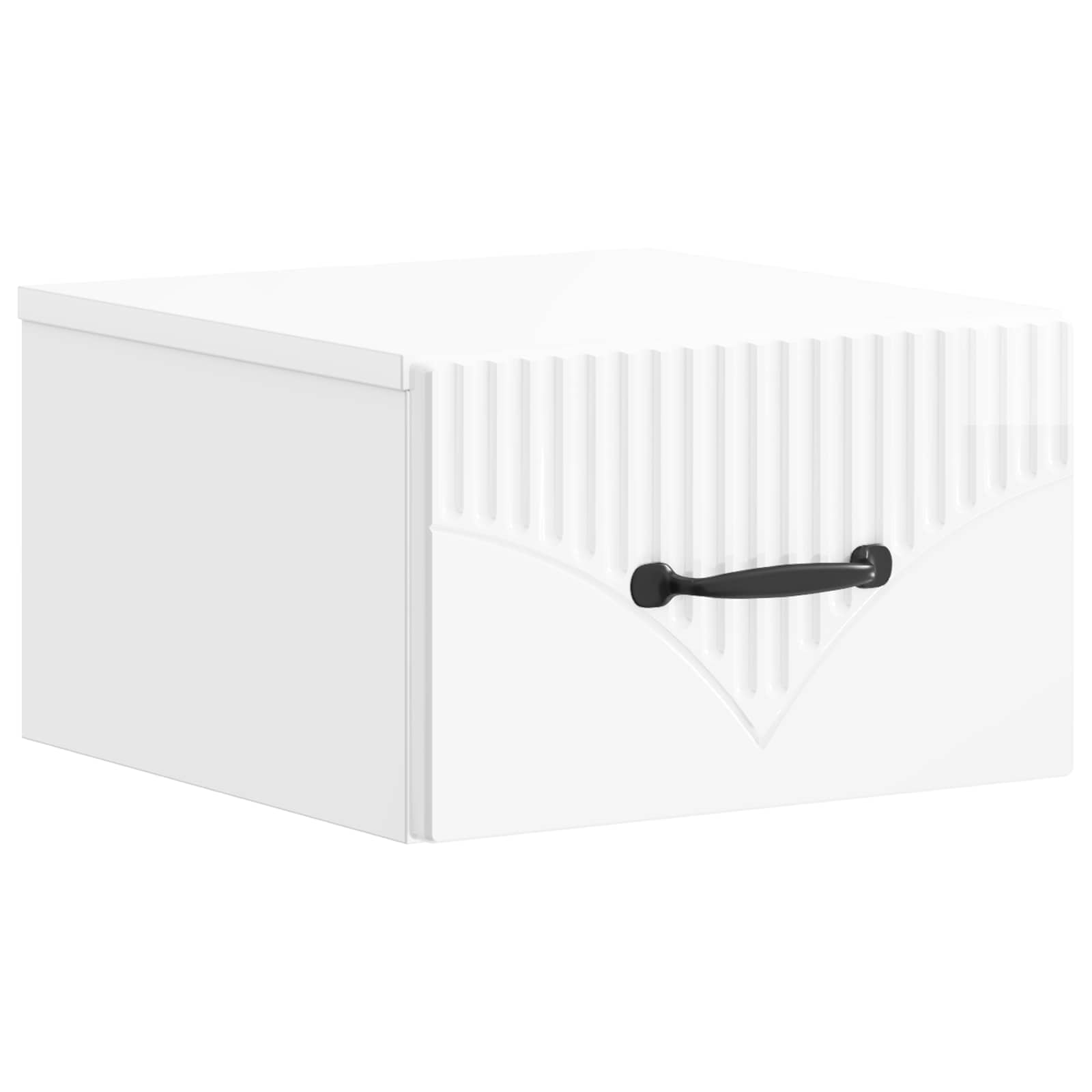 Wandmontierter Nachttisch 2 pcs Hochglanz Weiß Holzwerkstoff
