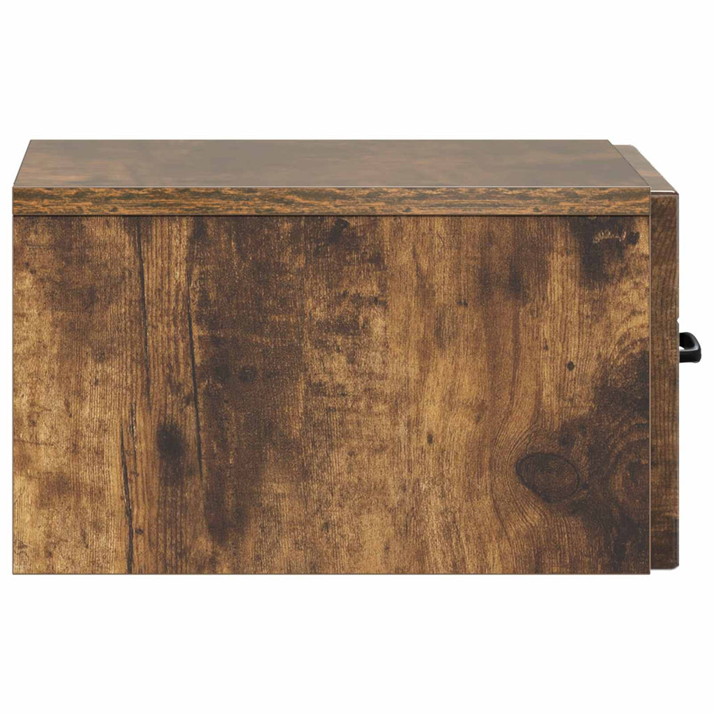 Wandmontierter Nachttisch 2 pcs Geräucherte Eiche Holzwerkstoff