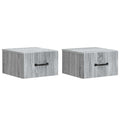 Wandmontierter Nachttisch 2 pcs Graues Sonoma 34,5 x 33 x 20 cm