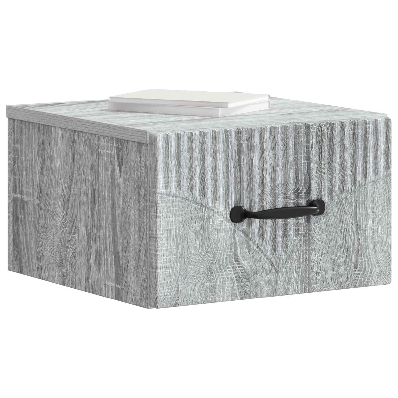 Wandmontierter Nachttisch 2 pcs Graues Sonoma 34,5 x 33 x 20 cm