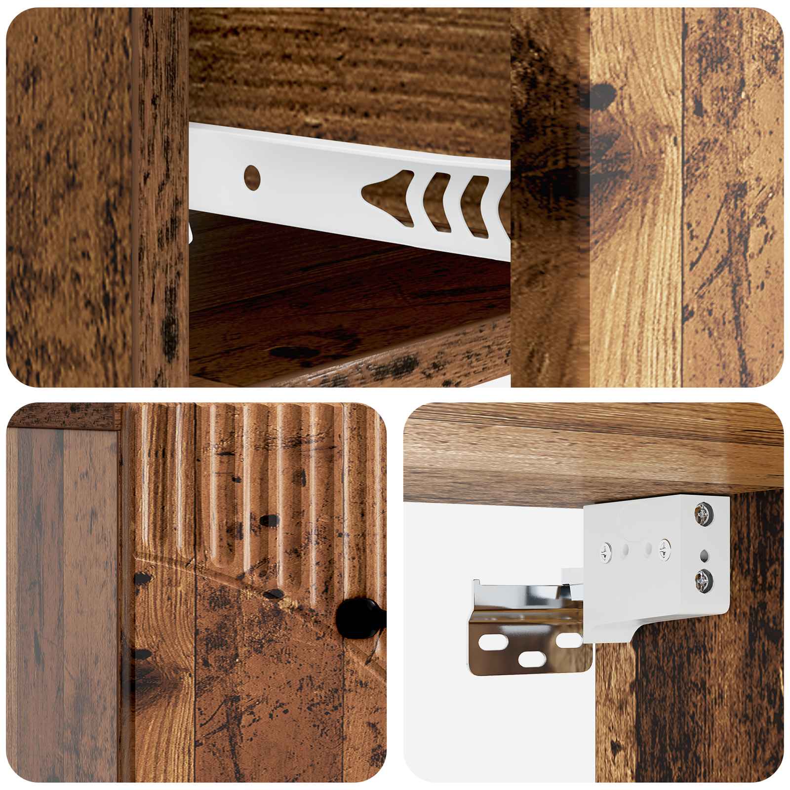 Wandmontierter Nachttisch Altholz 34,5 x 33 x 20 cm