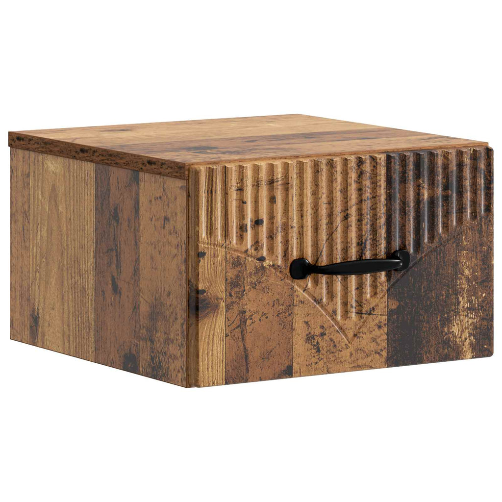 Wandmontierter Nachttisch Altholz 34,5 x 33 x 20 cm