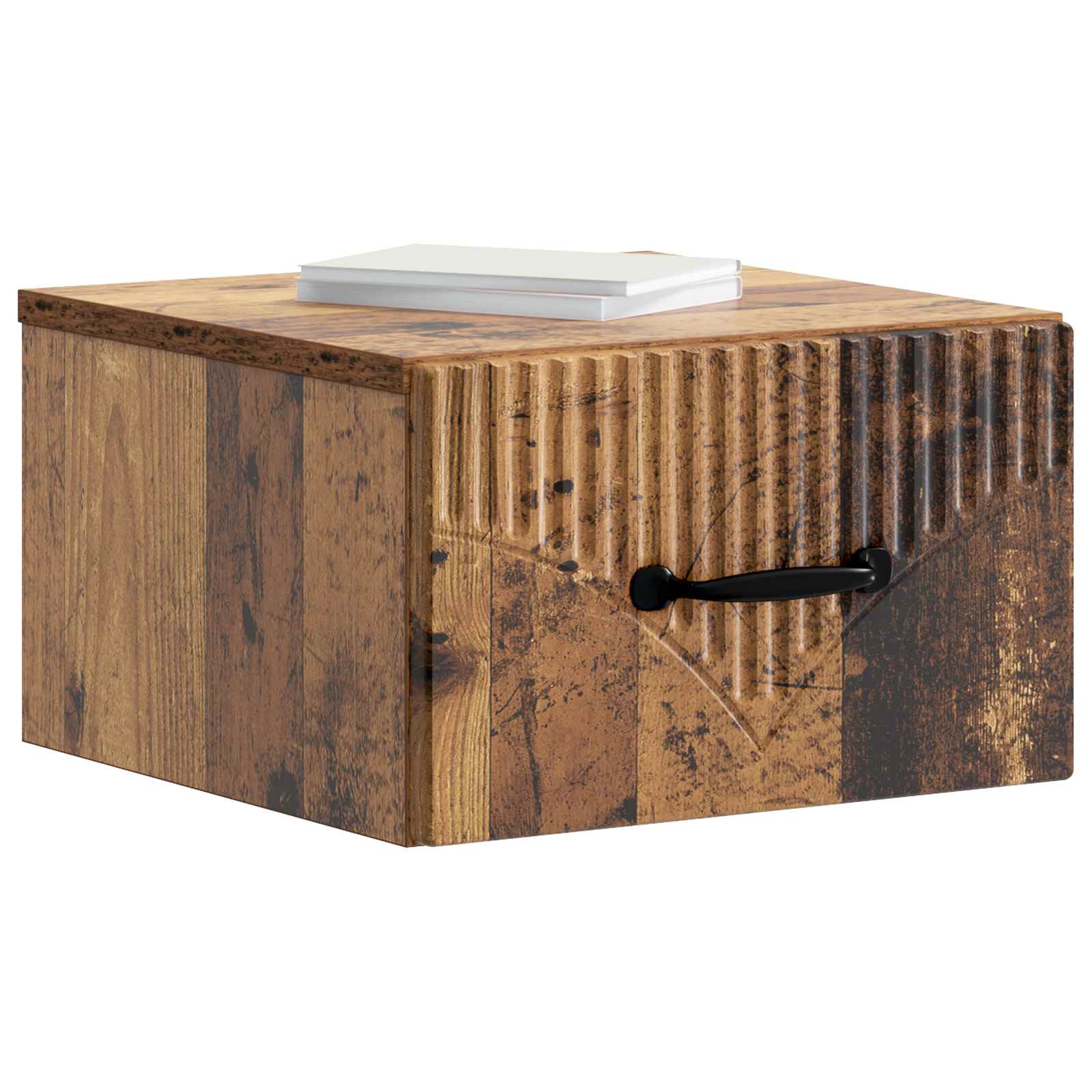 Wandmontierter Nachttisch Altholz 34,5 x 33 x 20 cm