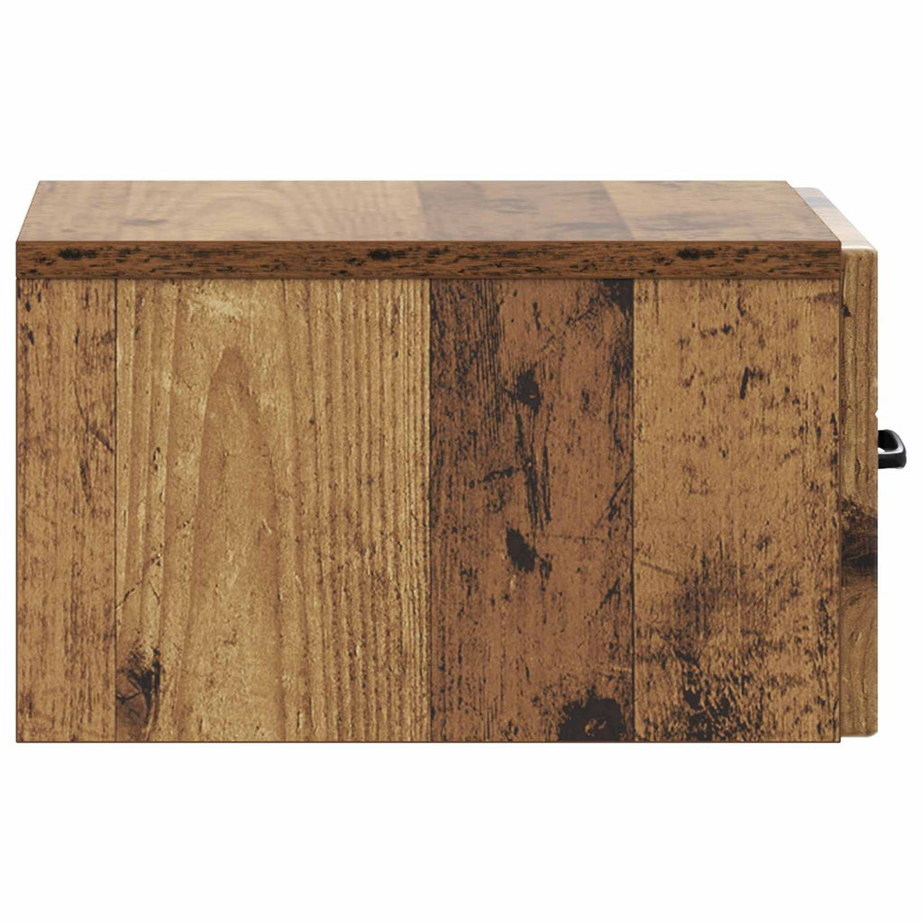 Wandmontierter Nachttisch Altholz 34,5 x 33 x 20 cm