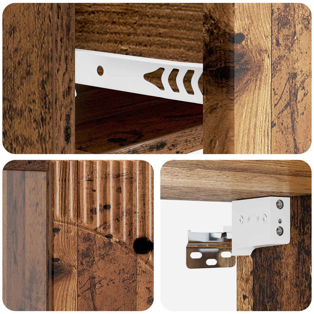 Wandmontierter Nachttisch 2 pcs Altholz 34,5 x 33 x 20 cm