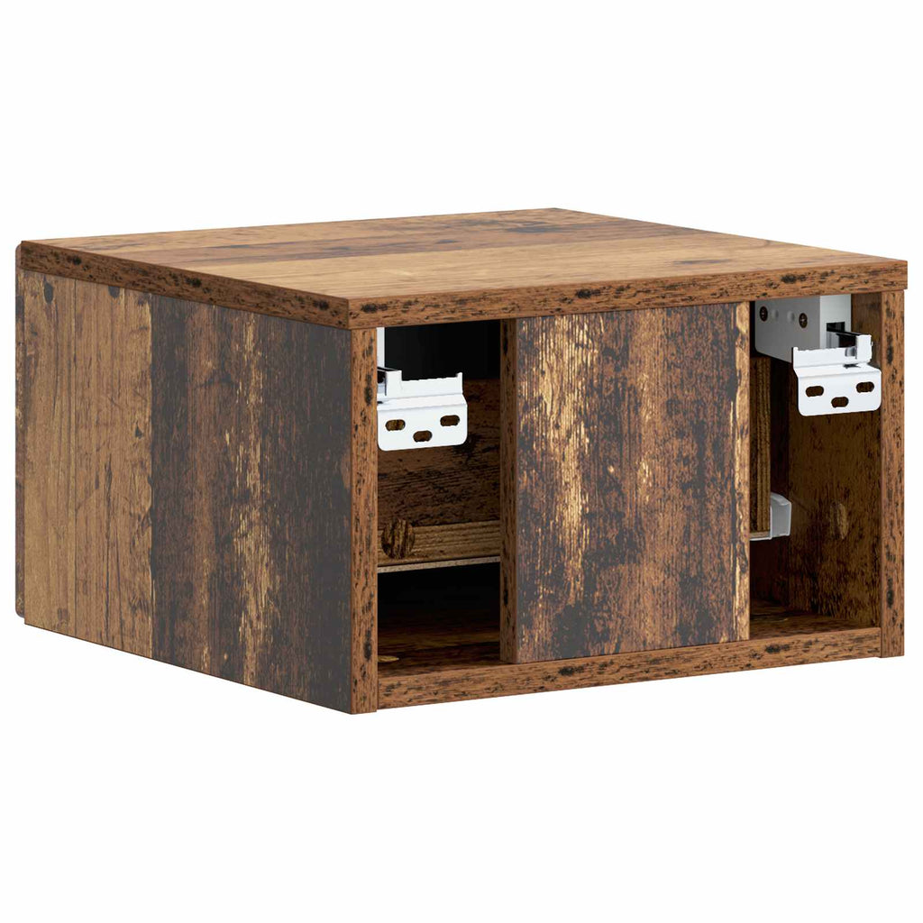 Wandmontierter Nachttisch 2 pcs Altholz 34,5 x 33 x 20 cm