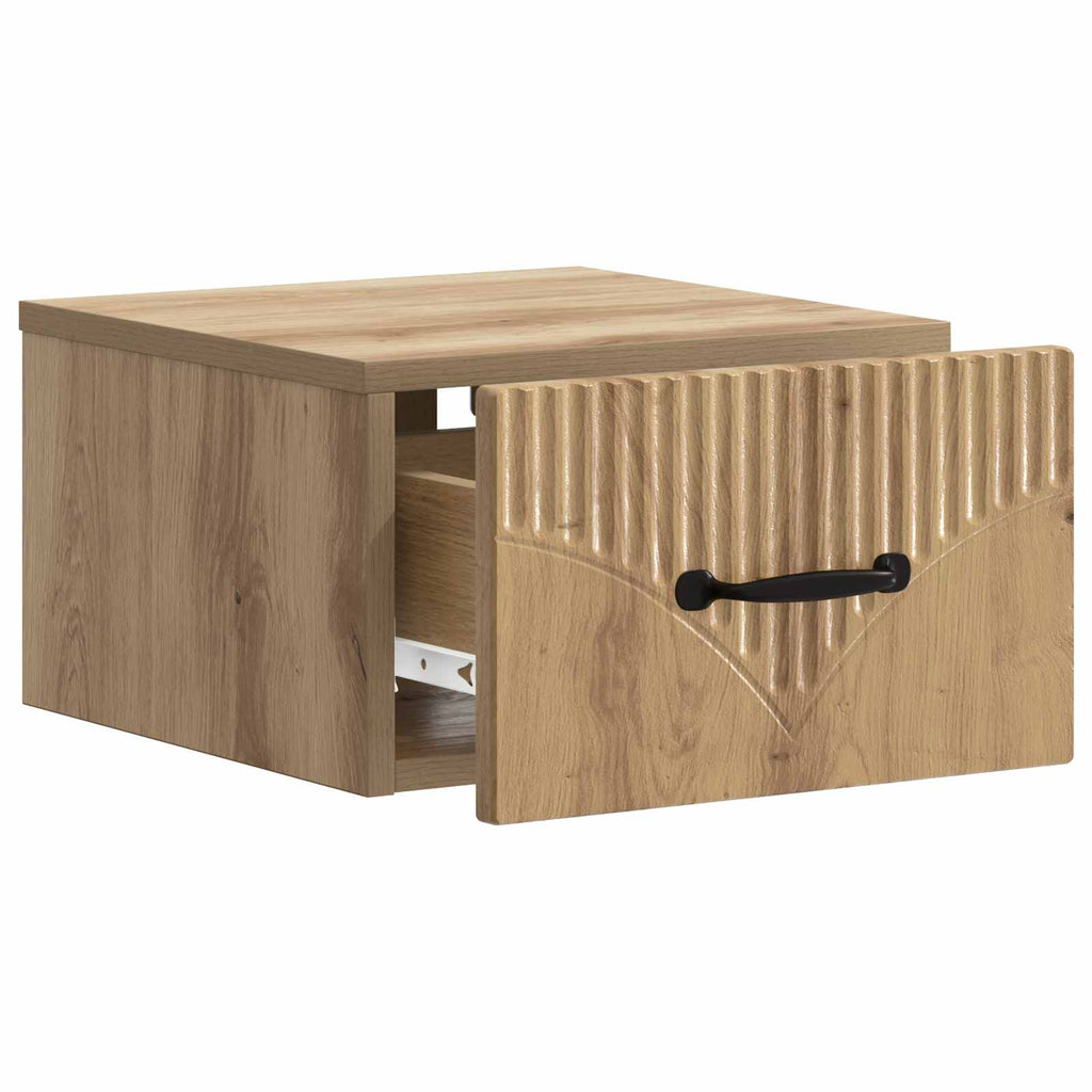Wandmontierter Nachttisch Artisan-Eiche 34,5 x 33 x 20 cm